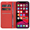 Leather Wallet Case & Card Holder Pouch for Apple iPhone 11 Pro - Red